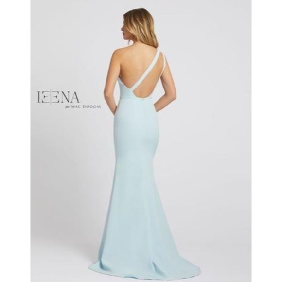 IEENA Mac Duggal One Shoulder Long Fitted Mermaid Gown 4 - Picture 2 of 9